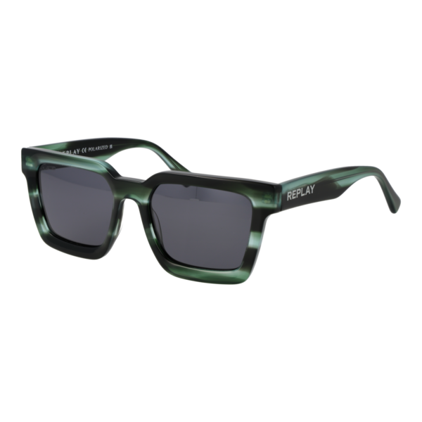 Replay Quadrat Sonnenbrille RY640S 5302 in Grün – 45° Seitenansicht
