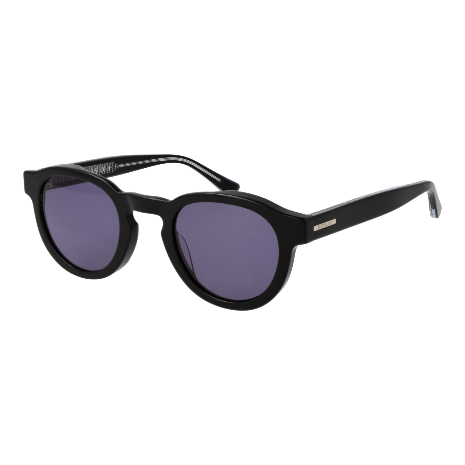 Replay Panto Sonnenbrille RY624S 48H02 in Schwarz – 45° Seitenansicht
