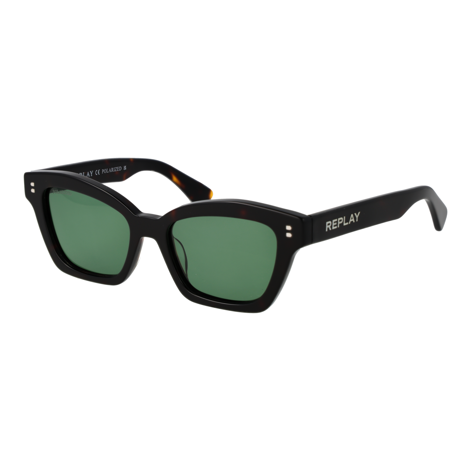 Replay Katzenaugen Sonnenbrille RY654S 5301 in Schwarz – 45° Seitenansicht