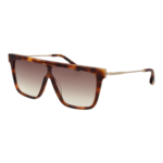 Victoria Beckham Quadrat Sonnenbrille VB650S 53216 in Braun – 45° Seitenansicht