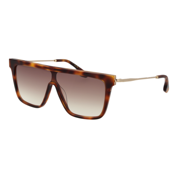 Victoria Beckham Sonnenbrille VB650S 53216 – 45° Seitenansicht Victoria Beckham Quadrat Sonnenbrille VB650S 53216 in Braun – 45° Seitenansicht