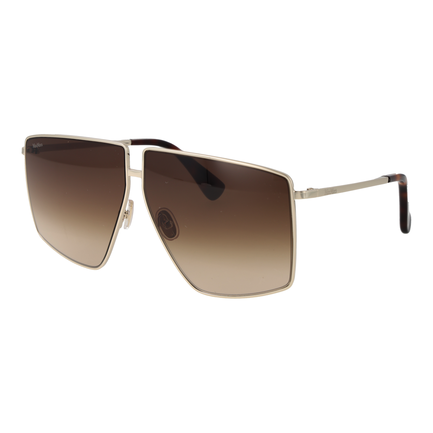 Max Mara Quadrat Sonnenbrille MM0026 6432F in Silber – 45° Seitenansicht