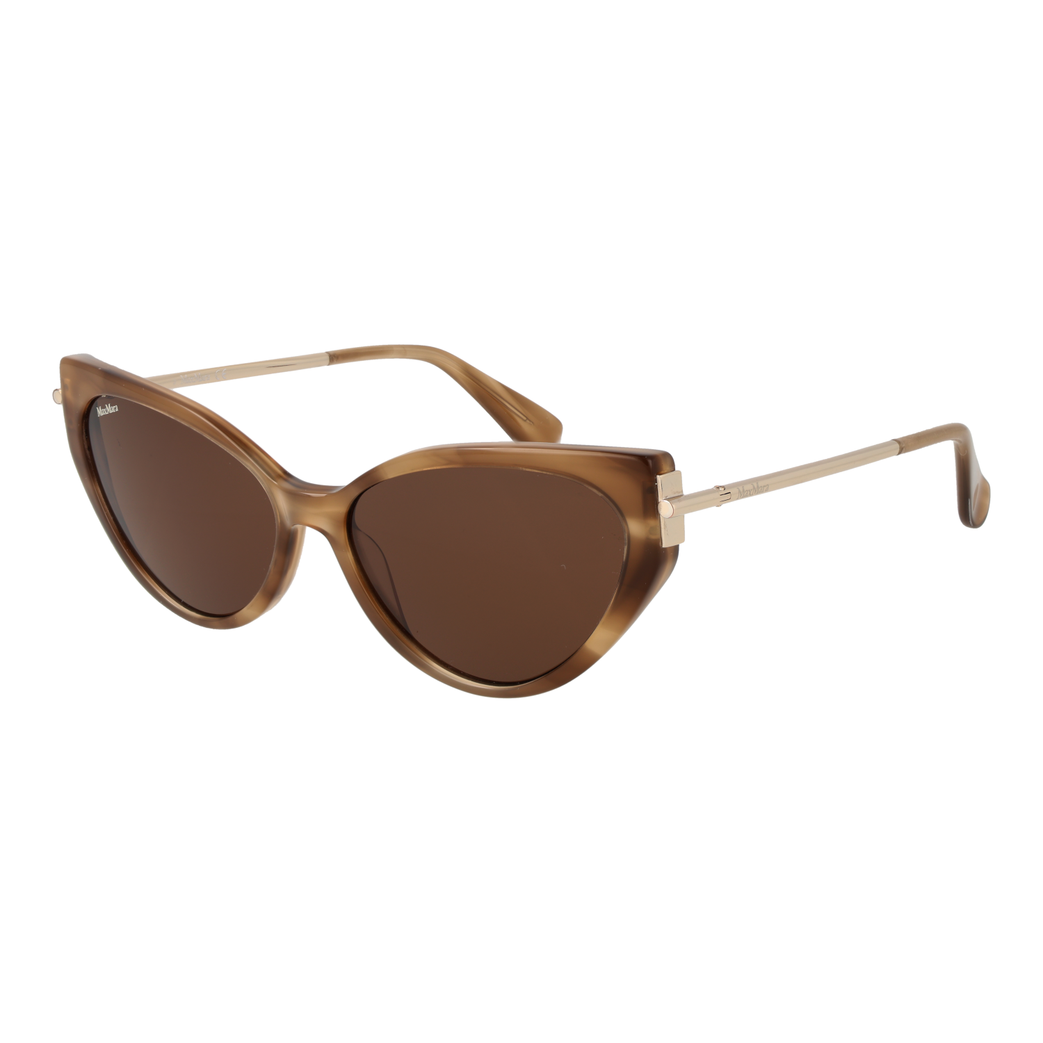 Max Mara Katzenaugen Sonnenbrille MM0028 5756E in Braun – 45° Seitenansicht