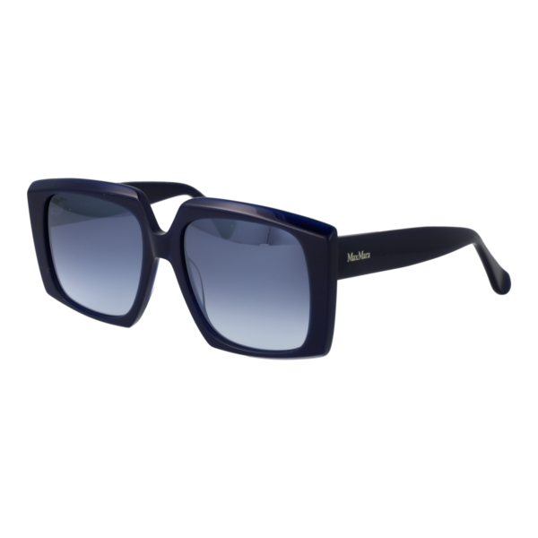 Max Mara Rechteck Sonnenbrille MM0024 5690W in Blau – 45° Seitenansicht