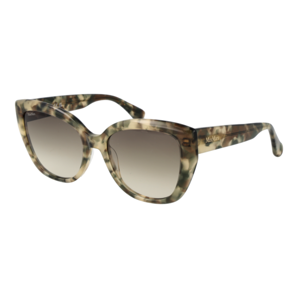 Max Mara Katzenaugen Sonnenbrille MM0040 5455F in Grün – 45° Seitenansicht