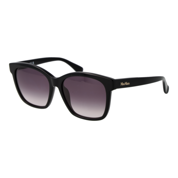 Max Mara Schmetterling Sonnenbrille MM0042 5601B in Schwarz – 45° Seitenansicht