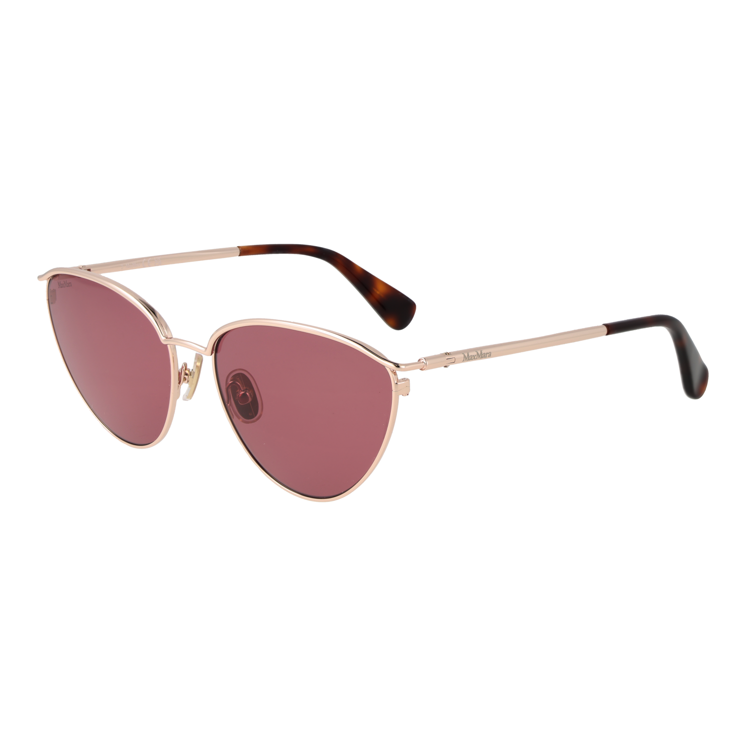 Max Mara Katzenaugen Sonnenbrille MM0044 5652S in Gold – 45° Seitenansicht