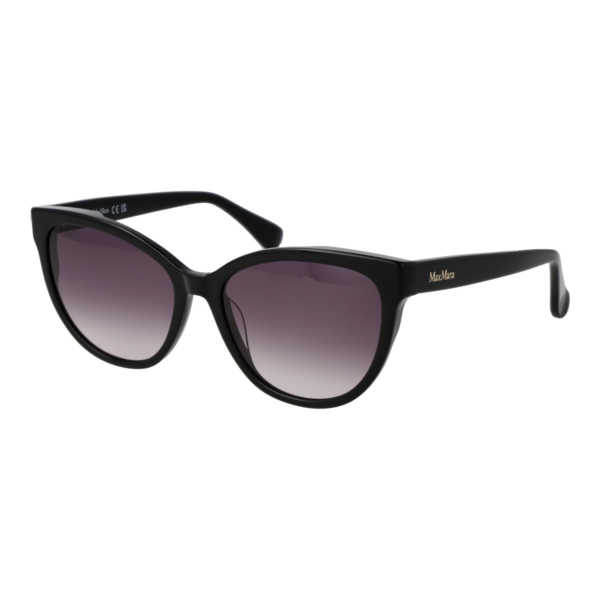 Max Mara Katzenaugen Sonnenbrille MM0058 5701B in Schwarz – 45° Seitenansicht