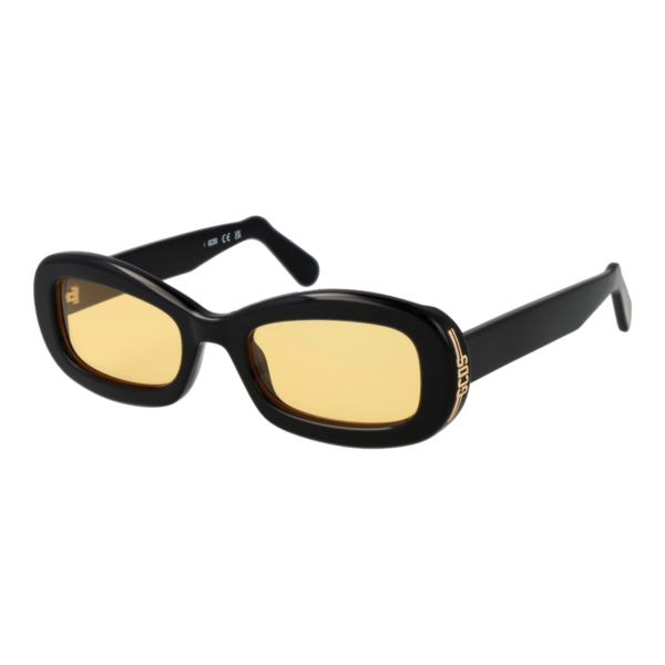 GCDS Rechteck Sonnenbrille GD0027 5301E in Schwarz – 45° Seitenansicht