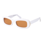 GCDS Oval Sonnenbrille GD0027 5321E in Weiß – 45° Seitenansicht
