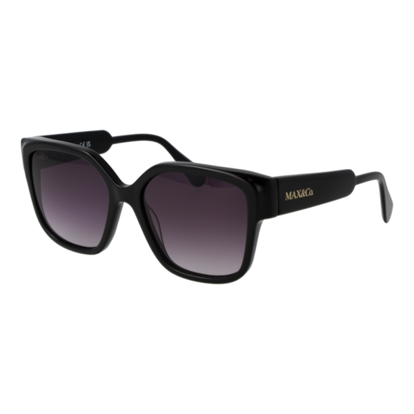 Max & Co Sonnenbrille MO0075 5501B – 45° Seitenansicht Max & Co Quadrat Sonnenbrille MO0075 5501B in Schwarz – 45° Seitenansicht