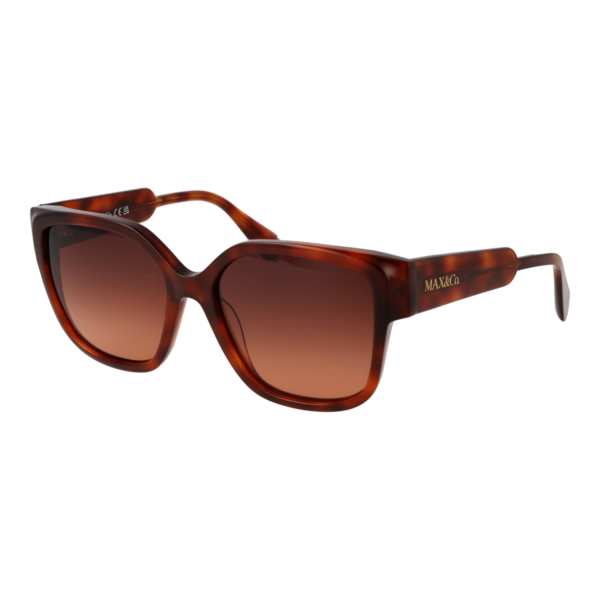 Max & Co Schmetterling Sonnenbrille MO0075 5552F in Braun – 45° Seitenansicht