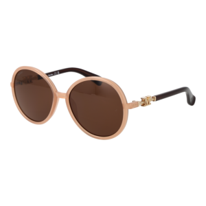 Max Mara Rund Sonnenbrille MM0065 5859F in Beige – 45° Seitenansicht