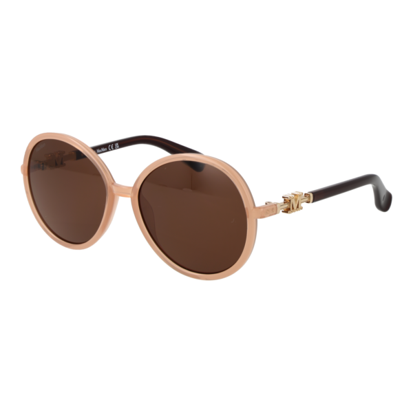 Max Mara Rund Sonnenbrille MM0065 5859F in Beige – 45° Seitenansicht