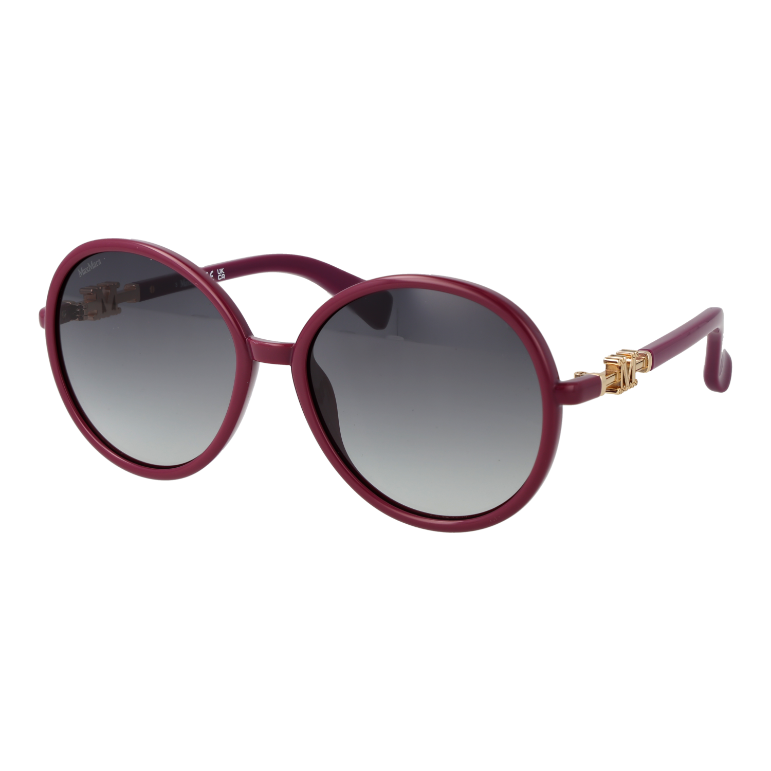 Max Mara Rund Sonnenbrille MM0065 5875B in Lila – 45° Seitenansicht