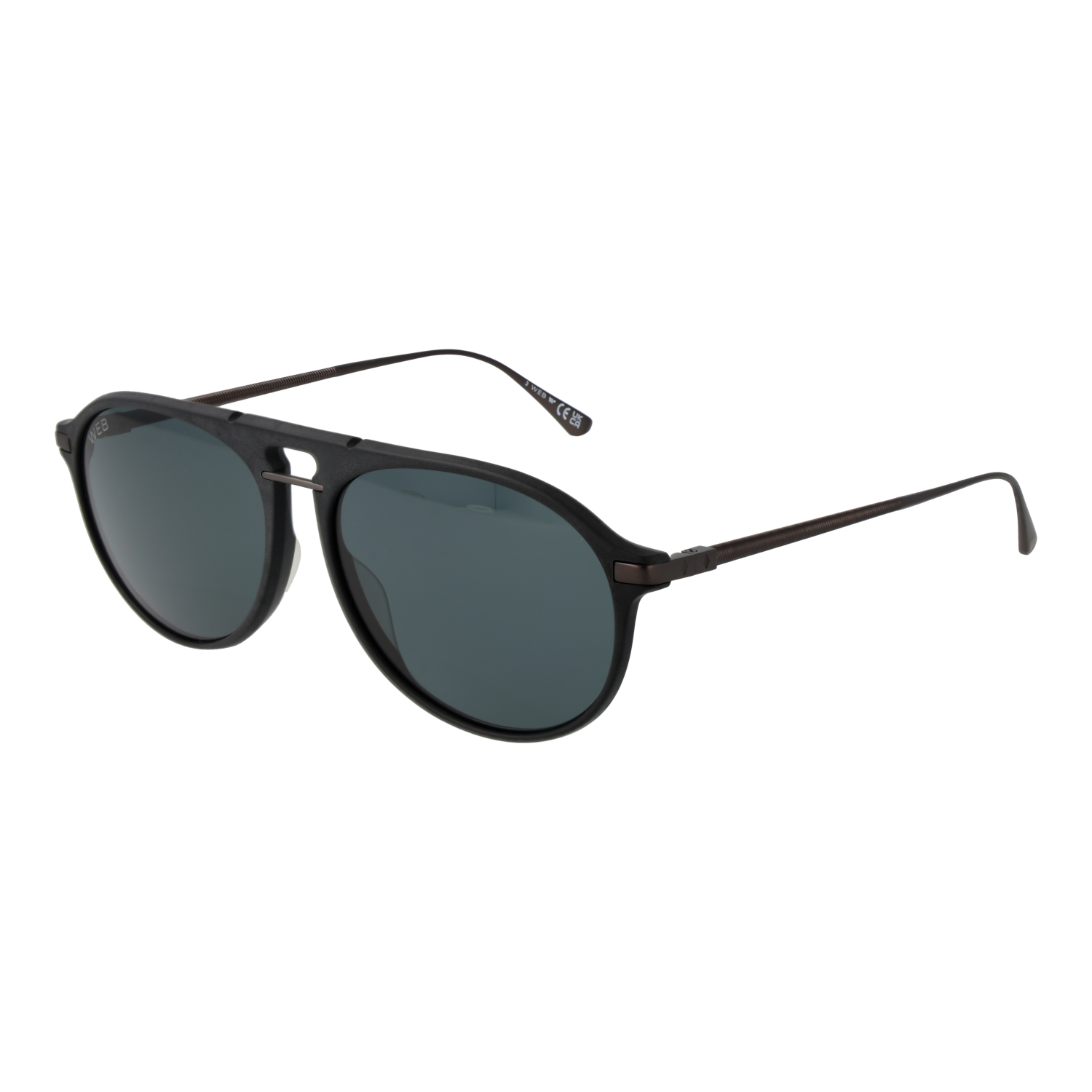 Web Pilotenbrille Sonnenbrille WE0345 5802D in Schwarz – 45° Seitenansicht