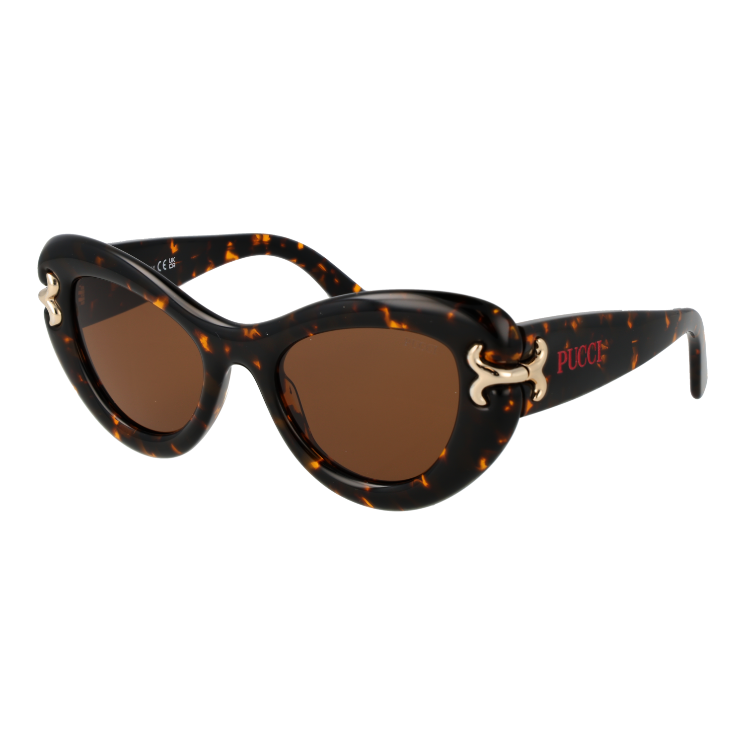 Pucci Katzenaugen Sonnenbrille EP0212 5052E in Mehrfarbig – 45° Seitenansicht