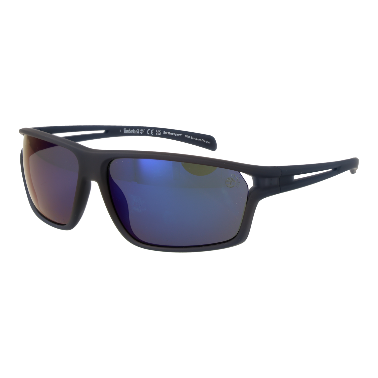 Timberland Rechteck Sonnenbrille TB9307 6391D in Schwarz – 45° Seitenansicht