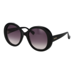 Max Mara Rund Sonnenbrille MM0074 5401B in Schwarz – 45° Seitenansicht