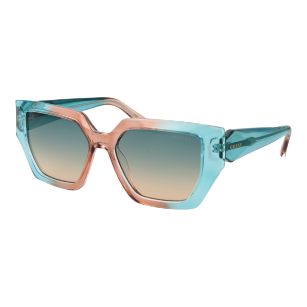 Guess Quadrat Sonnenbrille GU7896 5389P in Türkis – 45° Seitenansicht