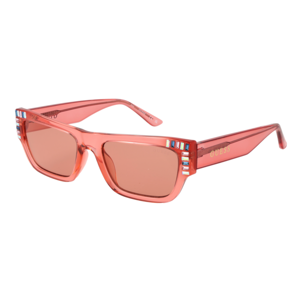 Guess Rechteck Sonnenbrille GU7902 5374S in Rosa – 45° Seitenansicht