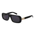 GCDS Rechteck Sonnenbrille GD0039 5401A in Schwarz – 45° Seitenansicht