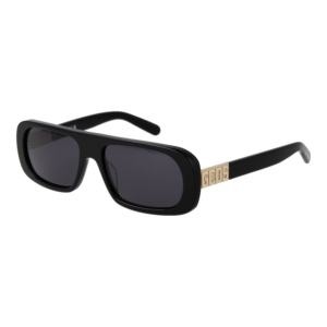 GCDS Rechteck Sonnenbrille GD0039 5401A in Schwarz – 45° Seitenansicht