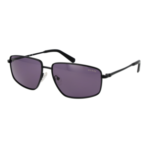 Guess Rechteck Sonnenbrille GU00088 6201Y in Schwarz – 45° Seitenansicht