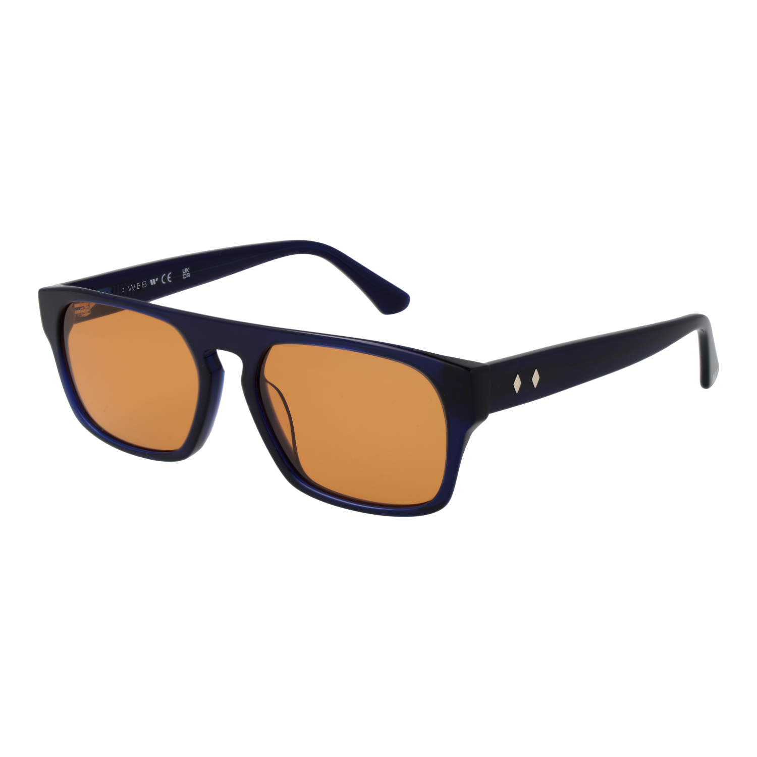 Web Rechteck Sonnenbrille WE0359 5490J in Blau – 45° Seitenansicht