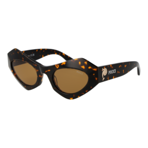 Pucci Katzenaugen Sonnenbrille EP0214 5052E in Braun – 45° Seitenansicht