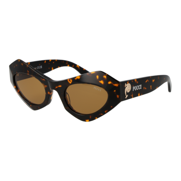 Pucci Katzenaugen Sonnenbrille EP0214 5052E in Braun – 45° Seitenansicht