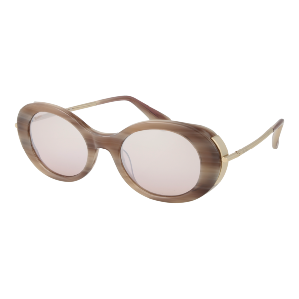 Max Mara Oval Sonnenbrille MM0080 5160G in Beige – 45° Seitenansicht