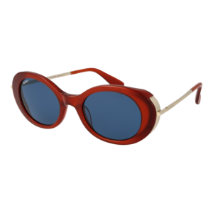 Max Mara Oval Sonnenbrille MM0080 5168V in Rot – 45° Seitenansicht