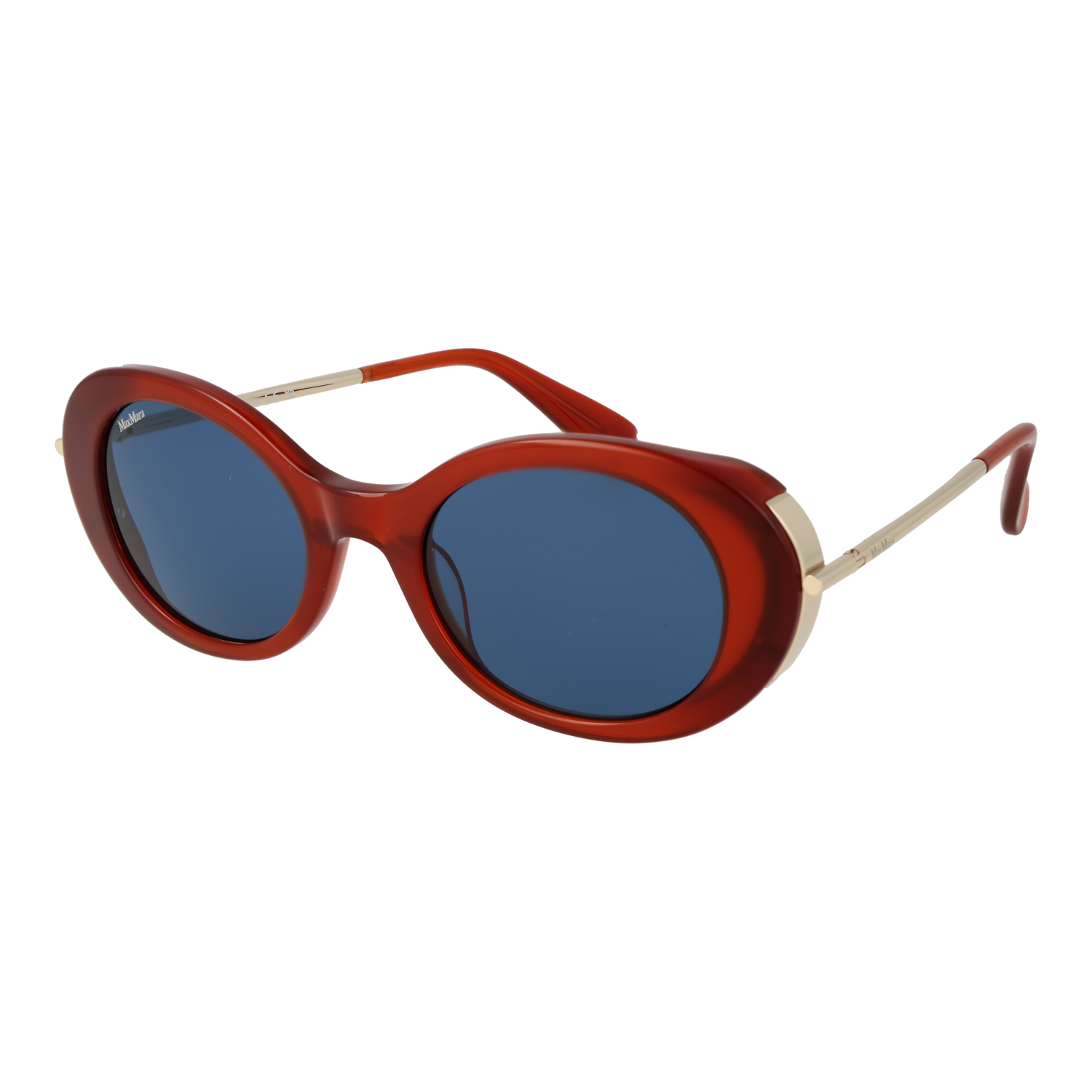 Max Mara Oval Sonnenbrille MM0080 5168V in Rot – 45° Seitenansicht