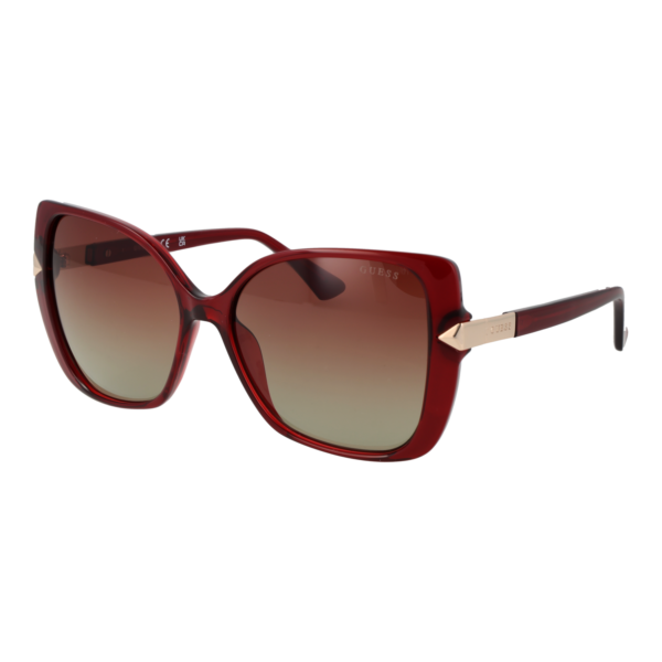 Guess Quadrat Sonnenbrille GU7820 5669F in Burgunder – 45° Seitenansicht