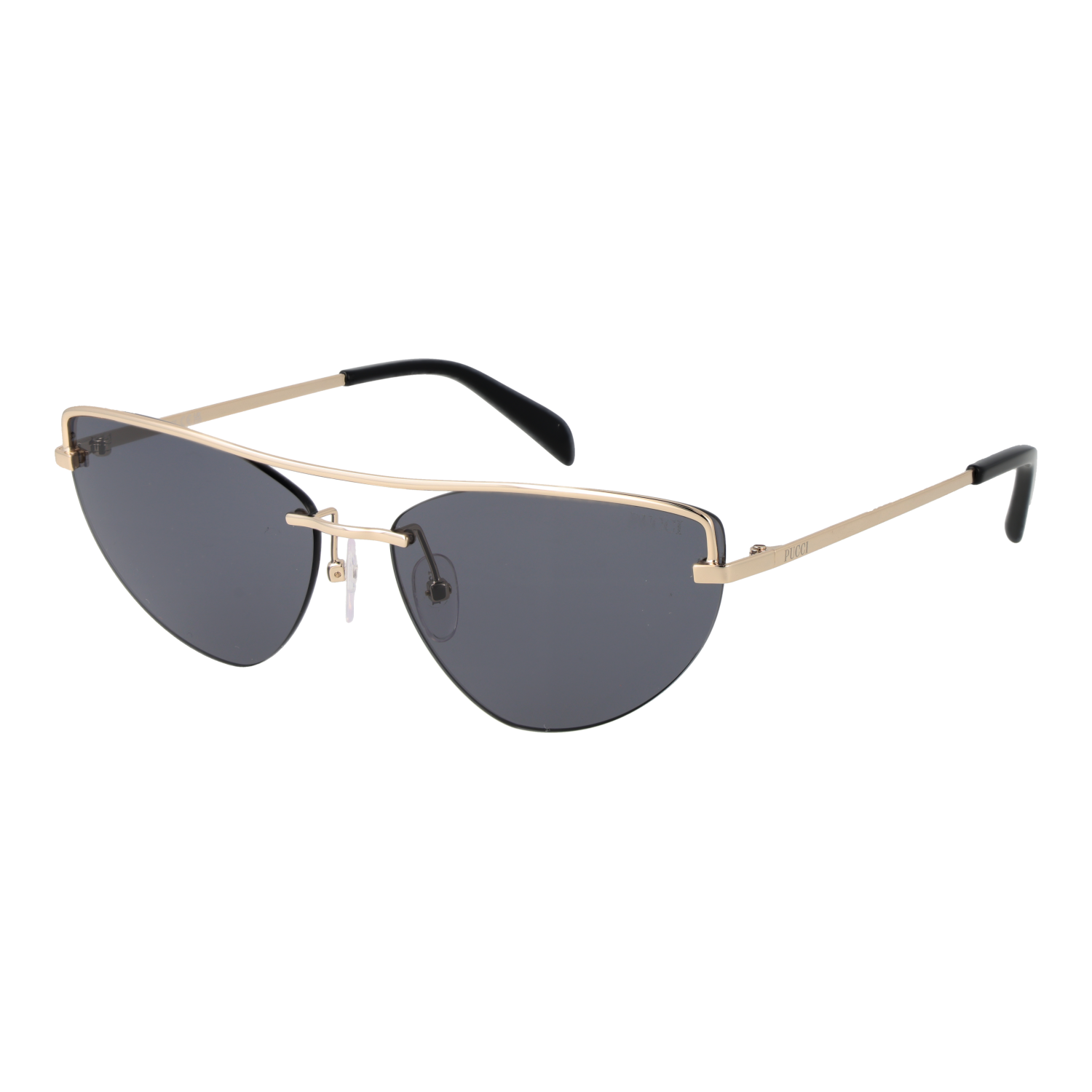 Pucci Katzenaugen Sonnenbrille EP0226 5932A in Gold – 45° Seitenansicht