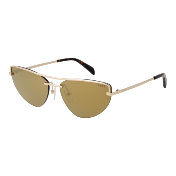 Pucci Katzenaugen Sonnenbrille EP0226 5932G in Gold – 45° Seitenansicht