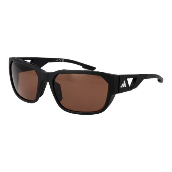 Adidas Sport Rechteck Sonnenbrille SP0092 5802E in Schwarz – 45° Seitenansicht