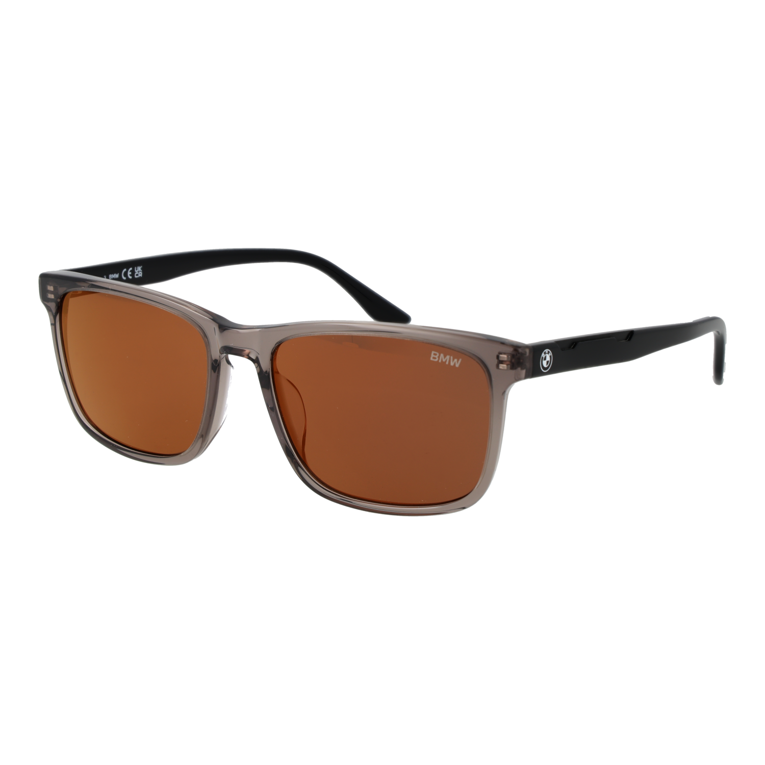 BMW Rechteck Sonnenbrille BW0053-H 5520J in Grau – 45° Seitenansicht