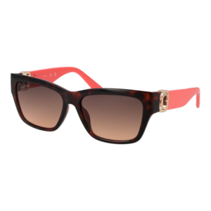 Guess Rechteck Sonnenbrille GU00105 5652F in Braun – 45° Seitenansicht