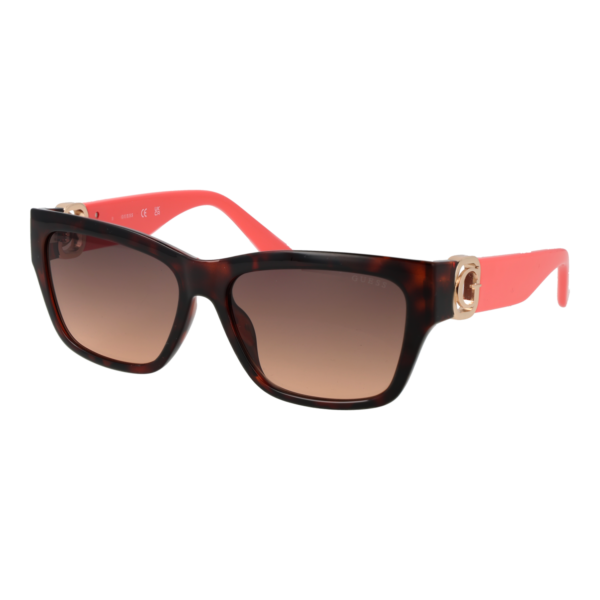 Guess Sonnenbrille GU00105 5652F – 45° Seitenansicht Guess Rechteck Sonnenbrille GU00105 5652F in Braun – 45° Seitenansicht