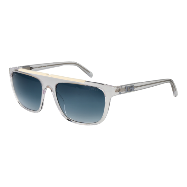 Guess Sonnenbrille GU00122 5726W – 45° Seitenansicht Guess Rechteck Sonnenbrille GU00122 5726W in Transparent – 45° Seitenansicht