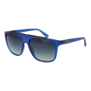 Guess Quadrat Sonnenbrille GU00123 5890W in Blau – 45° Seitenansicht