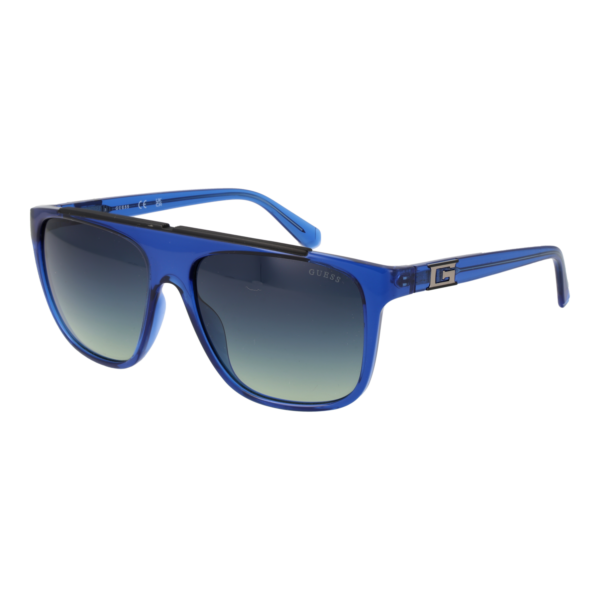 Guess Quadrat Sonnenbrille GU00123 5890W in Blau – 45° Seitenansicht