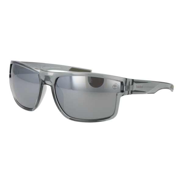 Timberland Rechteck Sonnenbrille TB00016 6520D in Grau – 45° Seitenansicht