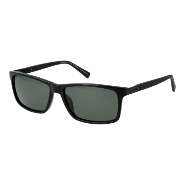 Timberland Rechteck Sonnenbrille TB00019 5801R in Schwarz – 45° Seitenansicht
