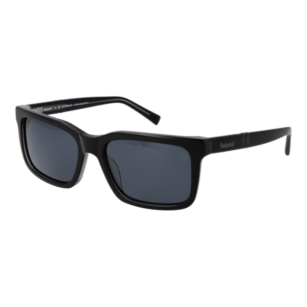 Timberland Rechteck Sonnenbrille TB00021 5701D in Schwarz – 45° Seitenansicht