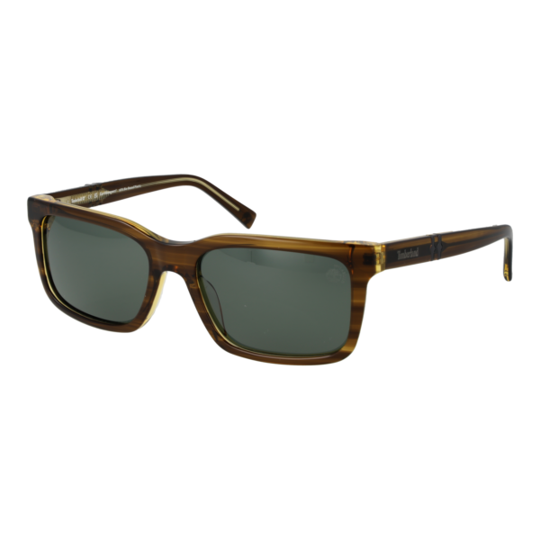 Timberland Rechteck Sonnenbrille TB00021 5793R in Braun – 45° Seitenansicht