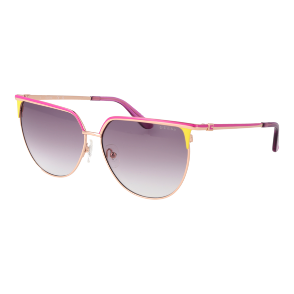 Guess Schmetterling Sonnenbrille GU00132 5883Z in Rosé Gold – 45° Seitenansicht