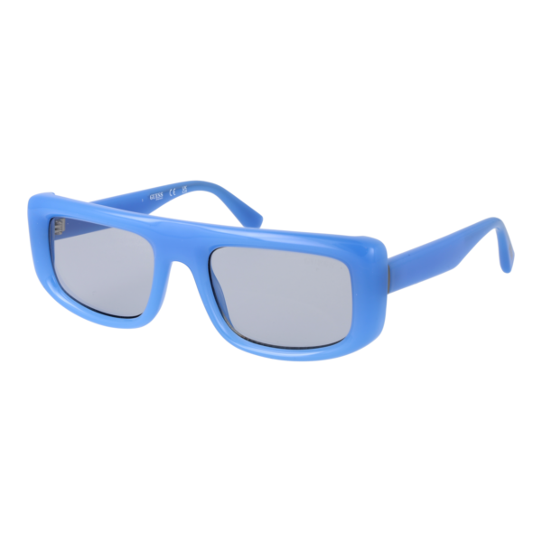 Guess Rechteck Sonnenbrille GU00138 5384A in Blau – 45° Seitenansicht